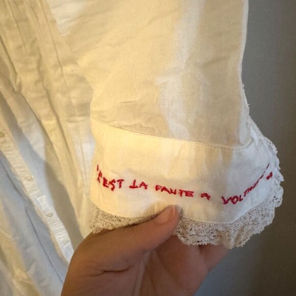 Zadig & Voltaire White Cotton Shirt Dress – Women's Medium - Picture 2 of 6